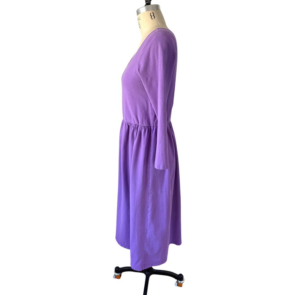 Loup Purple Fosse Midi Dress 3/4 Sleeve Scoop Neck Fit & Flare Size Medium - Picture 3 of 8